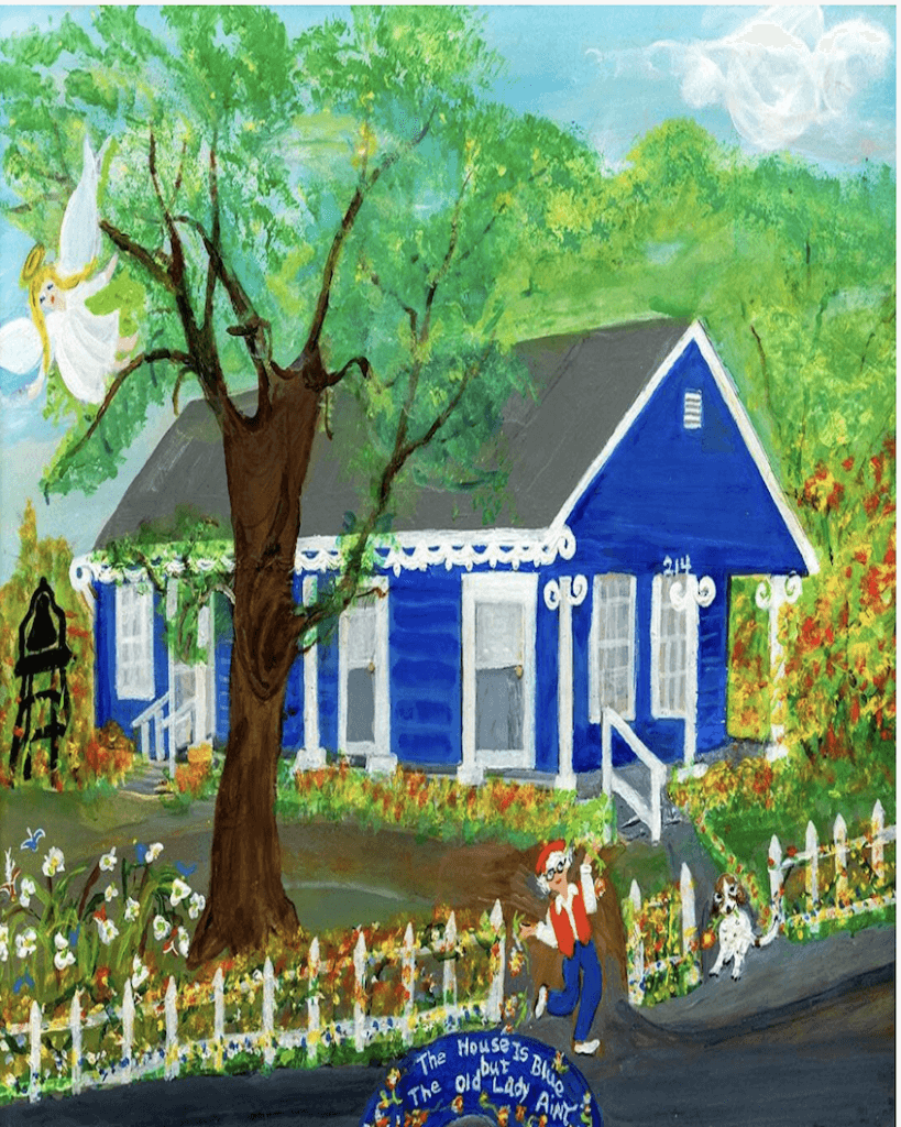 alt=" Painting The House Is Blue But The Old Lady Ain't"